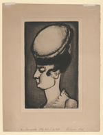 Frauenkopf mit Hut