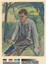 Sitzender Mann mit Brille; verso verworfene Zeichnung