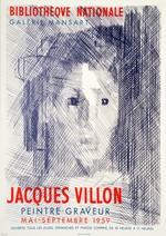 Plakat Bibliothèque Nationale, Galerie Mansart: Jacques Villon, Peintre-Graveur