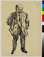 Ugi Battenberg, Ganzfigur von vorn, stehend; rückseitig: Studie des Kopfes
