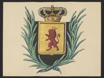 Wappen der Grafschaft Katzenelnbogen mit Krone und Olivenzweigen (?)