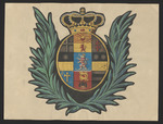 Wappen des Kurfürstentums Hessen mit Krone und Olivenzweigen (?)