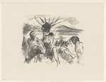 Schalmeiblasender Hirte und Frau am Ufer sitzend, Blatt 4 der Folge "Sechs lithographierte Scenen"