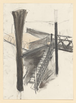 stairs to south deck, Entwurfszeichnung für die documenta-Arbeit 1987