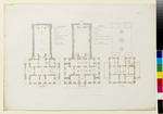 Kassel, Ständehaus, Grundriss der drei Geschosse, aus: Architectonische Entwürfe, Lieferung I., Blatt 2