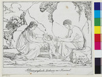 Paar mit Kleinkind. Aus: Reuters Polyautographische Zeichnungen, 1804