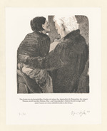 Von Arnim tut wie ihm geheißen, Goethe tritt neben ihn, Blatt 13 der Folge "Tod in Weimar" (Novelle S. 33)
