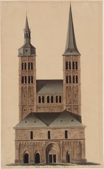 Fritzlar, St. Peter (ehem. Stiftskirche), Ansicht von Westen (Nachzeichnung?)