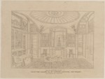 London, Haus von J. Soane, Bibliothek und Vorzimmer nach J. Britton und A. C. Pugin, perspektivische Ansicht (Nachzeichnung)
