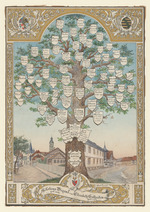 Stammbaum mit Ansicht der Stadt Marksuhl