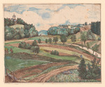 Landschaft mit Bauern bei der Feldarbeit