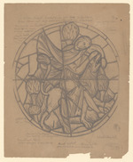 Entwurf/Skizze eines Kirchenfensters (Heiliger mit Löwe)