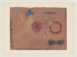 Abstrakte Komposition  in Braun mit Rot, Blau, Gelb, Schwarz