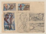 Eichenblatt und Landschaft (Sechs Entwürfe)