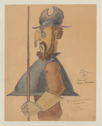 Entwurf für die Figur "Mann mit Lanzen und Hellebarden"