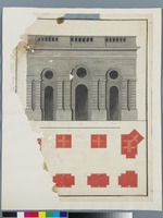 Herkulesbauwerk, 2. Obergeschoss, verm. Südwest-Risalitbau (oder Südost-Risalitbau), Grundriss und Aufriss zum Wiederaufbau einschließlich der Bogenausmauerungen
