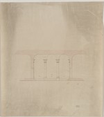 Brunnenhof mit Säulenhalle, Studienblatt, Schnitt durch das Vestibül