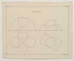Studienblatt mit geometrischen Konstruktionszeichnungen