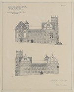 Kassel, Hessisches Landesmuseum, Entwurf Mai 1909, Aufrisse der Seitenfassaden