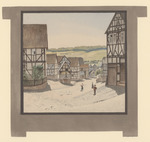 Lohra; verso: Mädchen in Marburger Tracht, Bleistift und Tusche in Schwarz