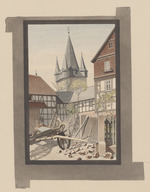 Bauerbach, Hofreite; verso: Ornamente/Architekturdetails in Bleistift