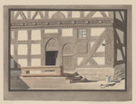 Buchenau, Haus von 1626, verso: kleine Fachwerkstudie in Bleistift