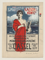 Plakatentwurf mit Sänger für den Männergesangswettstreit 1899