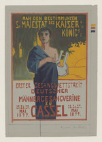 Plakatentwurf mit Sänger für den Männergesangswettstreit 1899