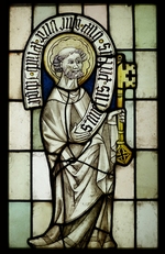 Hl. Petrus mit Spruchband aus der Pfarrkirche in Dagobertshausen
