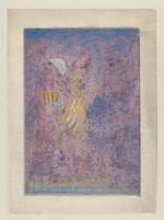 Abstrakte Komposition in Violett, Blau, Gelb, Creme, Türkisgrün