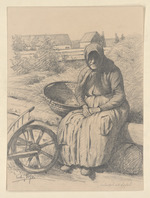 Bauersfrau mit Karren