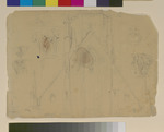 Skizzenblatt mit gotischen Architekturstudien aus Göttingen; verso: Rathaus von Göttingen