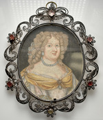 Miniaturporträt der Königin Maria Leszynska in Silberfiligranrahmen