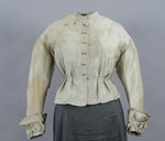 Jacke eines Damenkostüms, sehr fein beige-braun gestreift