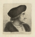 Francesco Francia, Brustbild, Porträt im Profil nach rechts, Radierung nach einer fremden Vorlage (Stoll 89)