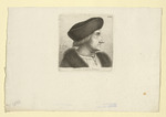 Francesco Francia, Brustbild, Porträt im Profil nach rechts, Radierung nach einer fremden Vorlage (Stoll 89)