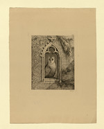 Schleiereule in gotischem Fenster (Stoll 199)