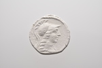 Abguss: Apollon (Kasseler Apollon?) im Profil mit Bogen und Zweig, Kupfermünze London BMC 748