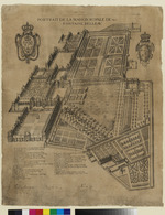 Plan vom Schloss Fontainebleau mit Gartenanlage