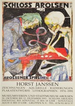 Plakat Museumsverein und Stadtmuseum Arolsen: Horst Janssen, Zeichnungen Aquarelle Radierungen Plakatentwürfe Lithographien 1974-1991