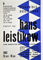 Hans Leistikow und Arbeiten ehemaliger Schüler, Gedächtnisausstellung. Kasseler Kunstverein
