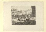 Italienische Landschaft, Junge Frau mit Esel und Treiber (Stoll 211)