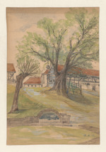 Linden von Atzenhausen mit antikem Brunnen