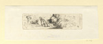 Entwurf mit dem Helm und Eisenhandschuh, zwei Hunde, verschiedene Köpfe (einer davon Jakob Grimm), Kinderworte und Gekritzel (Stoll 236)