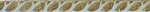 Bordüre mit diagonal stehenden Lorbeerblättern und einem Wulst mit verziertem Blattstab in hellen Brauntönen auf türkisem Grund    Kat.Nr. 73 (Arnold-Katalog)