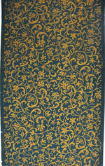 Papiertapete mit Imitation einer Goldstickerei auf Samtgewebe