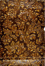 Papiertapete mit Imitation einer geprägten Goldledertapete