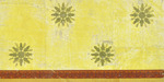 Tafel, Kat.Nr. 7 (Arnold-Katalog), Rapporttapete mit oberer und unterer Bordüre auf zitronengelben Fond mit dunkelgrünen Veloursternen