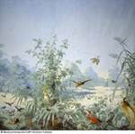 Panoramatapete "Le Brésil" (Bahnen 3-5)
Szene Baum mit weißem Kakadu und Schmetterlingen