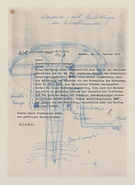 Entwurf zum Aschrottbrunnen auf einer Kopie einer Archivalie, Wasser Zu- und Ableitungen